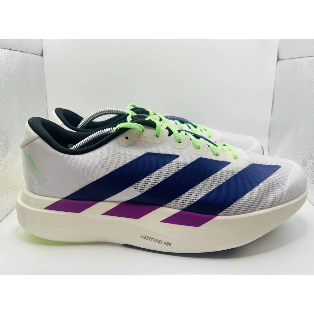 Adidas Adizero EVO SL White Purple Lime Sneakers JS4495 Mens Running Shoes US 13